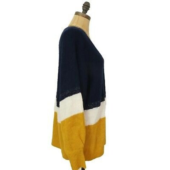 1.State Golden Hour Pullover Sweater Top L Colorblock Navy Crush NWT B81 - Picture 3 of 5